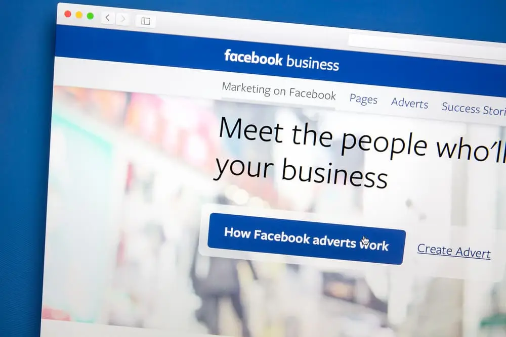 A computer screen showing the Facebook Business interface