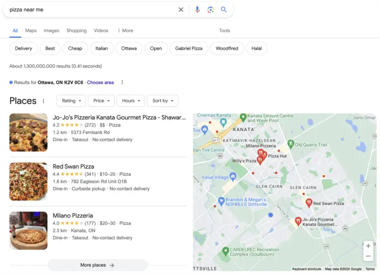 local search results appear above the main organic results, so optimizing your google business profile might be even more important than your website.
